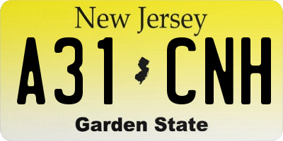 NJ license plate A31CNH