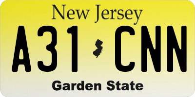NJ license plate A31CNN