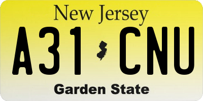NJ license plate A31CNU