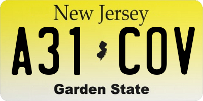 NJ license plate A31COV