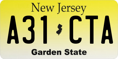 NJ license plate A31CTA