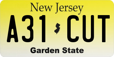 NJ license plate A31CUT