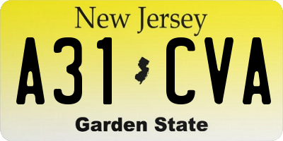 NJ license plate A31CVA