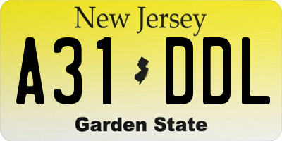 NJ license plate A31DDL