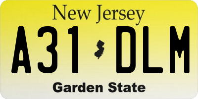 NJ license plate A31DLM
