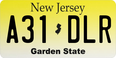 NJ license plate A31DLR