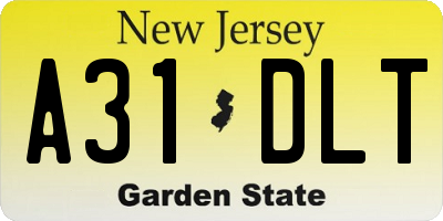 NJ license plate A31DLT
