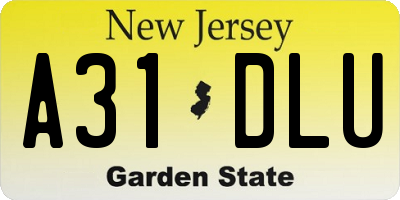 NJ license plate A31DLU