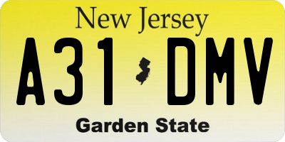 NJ license plate A31DMV