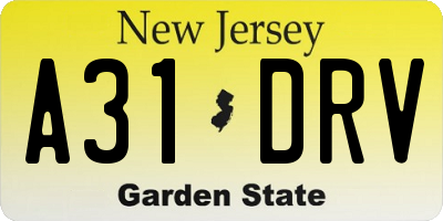 NJ license plate A31DRV