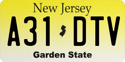NJ license plate A31DTV
