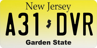 NJ license plate A31DVR