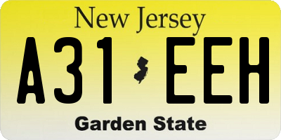 NJ license plate A31EEH