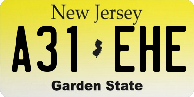 NJ license plate A31EHE