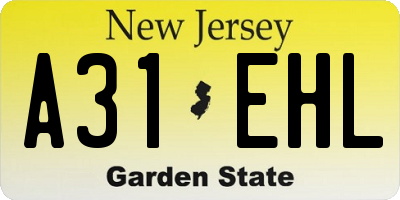 NJ license plate A31EHL