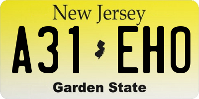 NJ license plate A31EHO