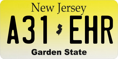 NJ license plate A31EHR