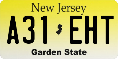 NJ license plate A31EHT