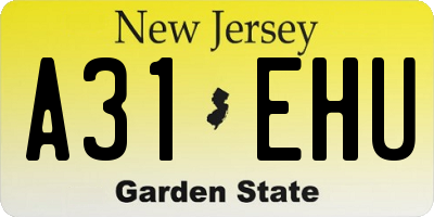 NJ license plate A31EHU