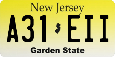 NJ license plate A31EII