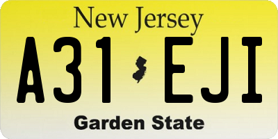 NJ license plate A31EJI