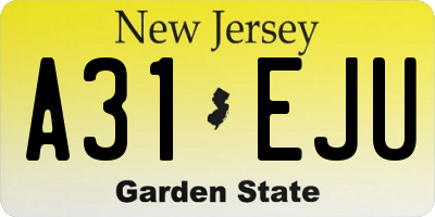 NJ license plate A31EJU
