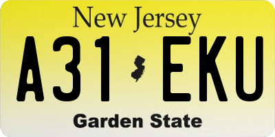 NJ license plate A31EKU
