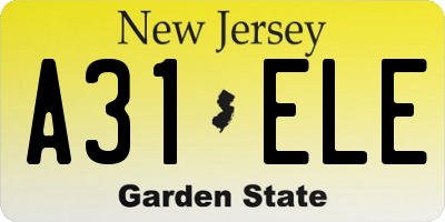 NJ license plate A31ELE