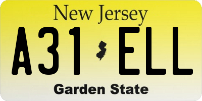 NJ license plate A31ELL