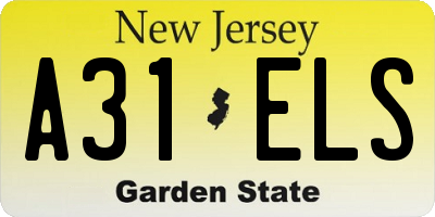 NJ license plate A31ELS