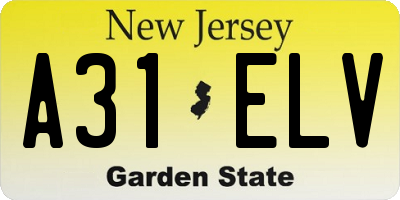 NJ license plate A31ELV