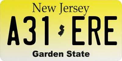 NJ license plate A31ERE
