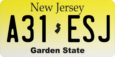 NJ license plate A31ESJ