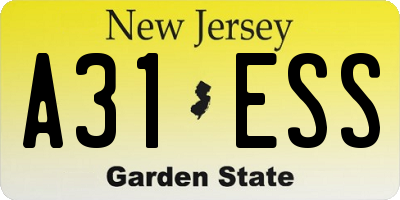 NJ license plate A31ESS