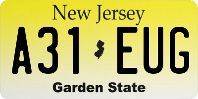 NJ license plate A31EUG