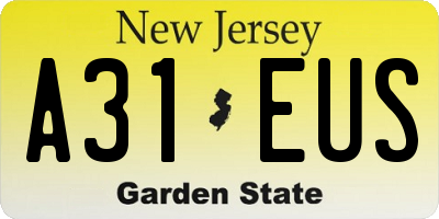 NJ license plate A31EUS