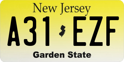 NJ license plate A31EZF