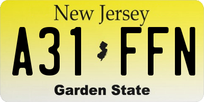 NJ license plate A31FFN