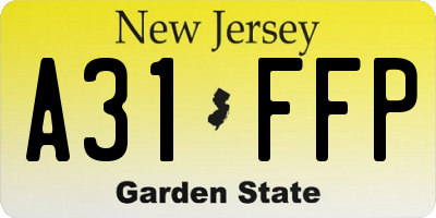 NJ license plate A31FFP
