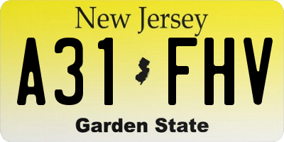 NJ license plate A31FHV