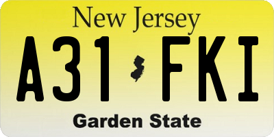NJ license plate A31FKI