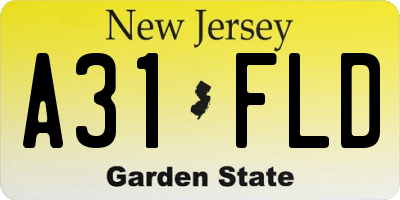 NJ license plate A31FLD