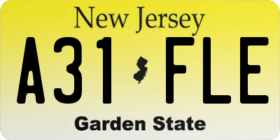 NJ license plate A31FLE