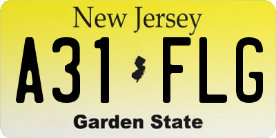 NJ license plate A31FLG