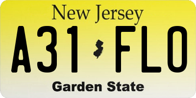 NJ license plate A31FLO