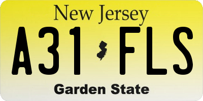 NJ license plate A31FLS