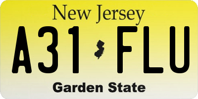 NJ license plate A31FLU