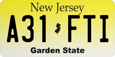 NJ license plate A31FTI