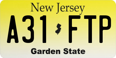 NJ license plate A31FTP