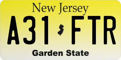 NJ license plate A31FTR